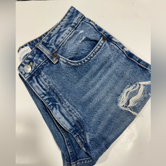 Zara Blue Distressed Jeans Size 28 100% cotton - Picture 2 of 16